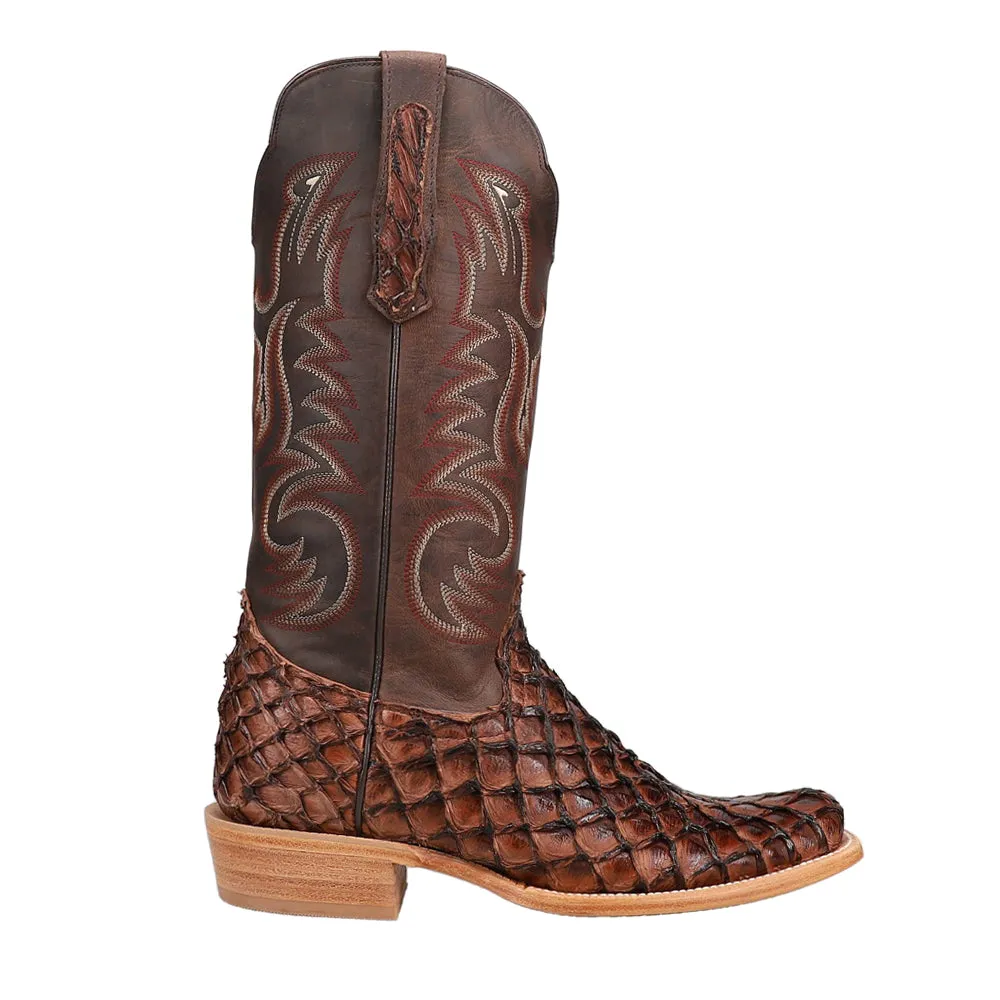 Pirarucu Embroidered Narrow Square Toe Cowboy Boots