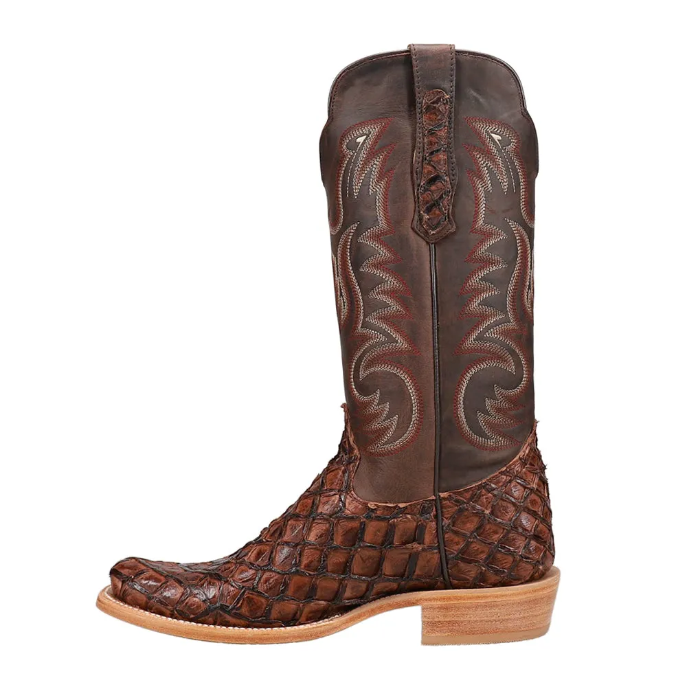 Pirarucu Embroidered Narrow Square Toe Cowboy Boots