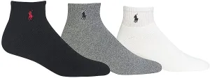 Polo Ralph Lauren Men's 3-Pack Classic Cotton Sport Quarter Socks