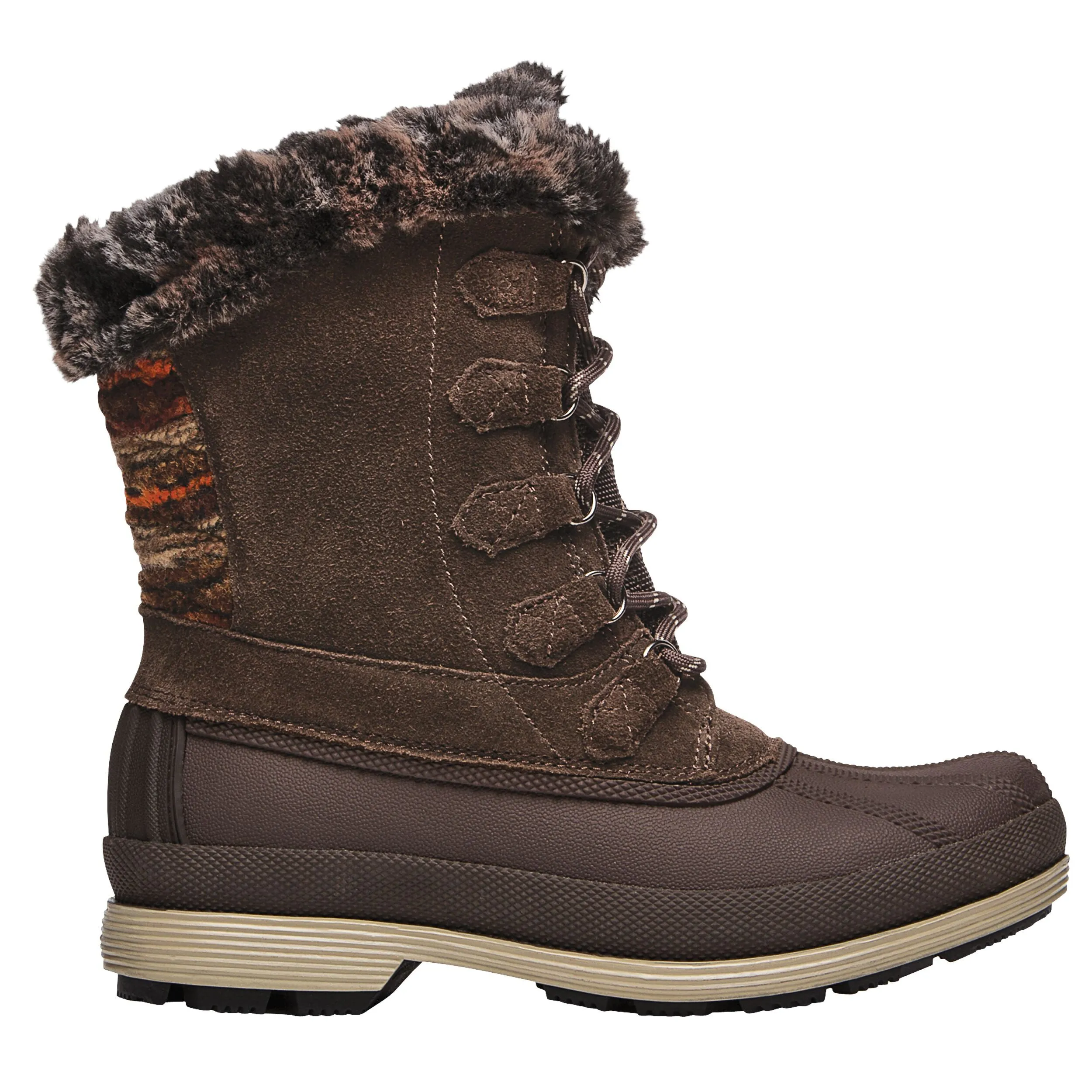 Propet Women Lumi Tall Lace WBX002S - Insulated Waterproof Winter Booties -Brown