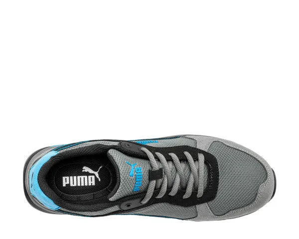 Puma Men's 643035 Front Side Gray Blue Low Composite Safety Toe Metal Free Work Shoes