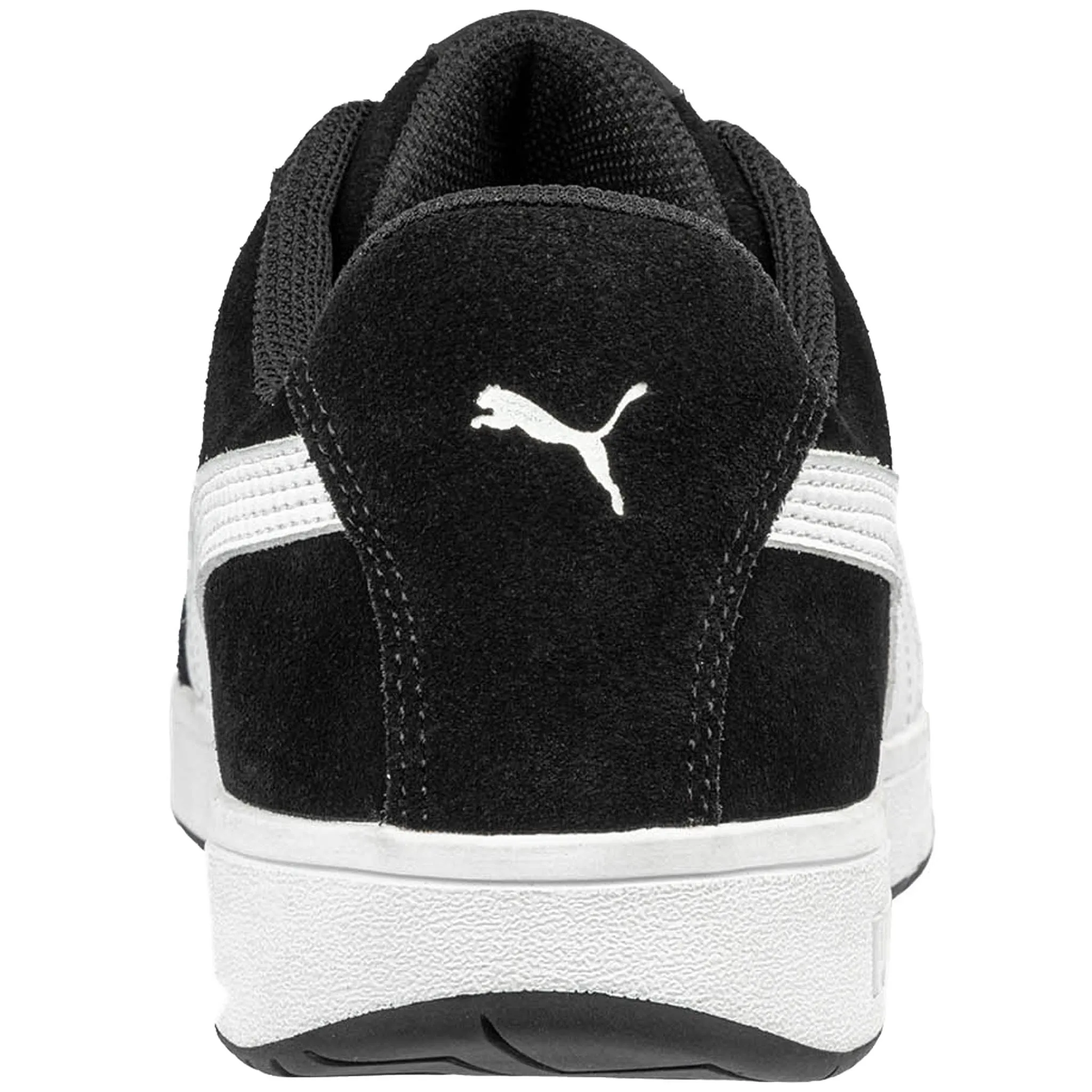 Puma Women's 640115 Iconic Suede Low Black White Composite Safety Toe Metal Free Work Shoes