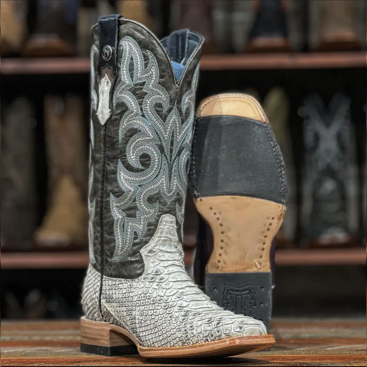 Python Cowgirl Boots Square Toe