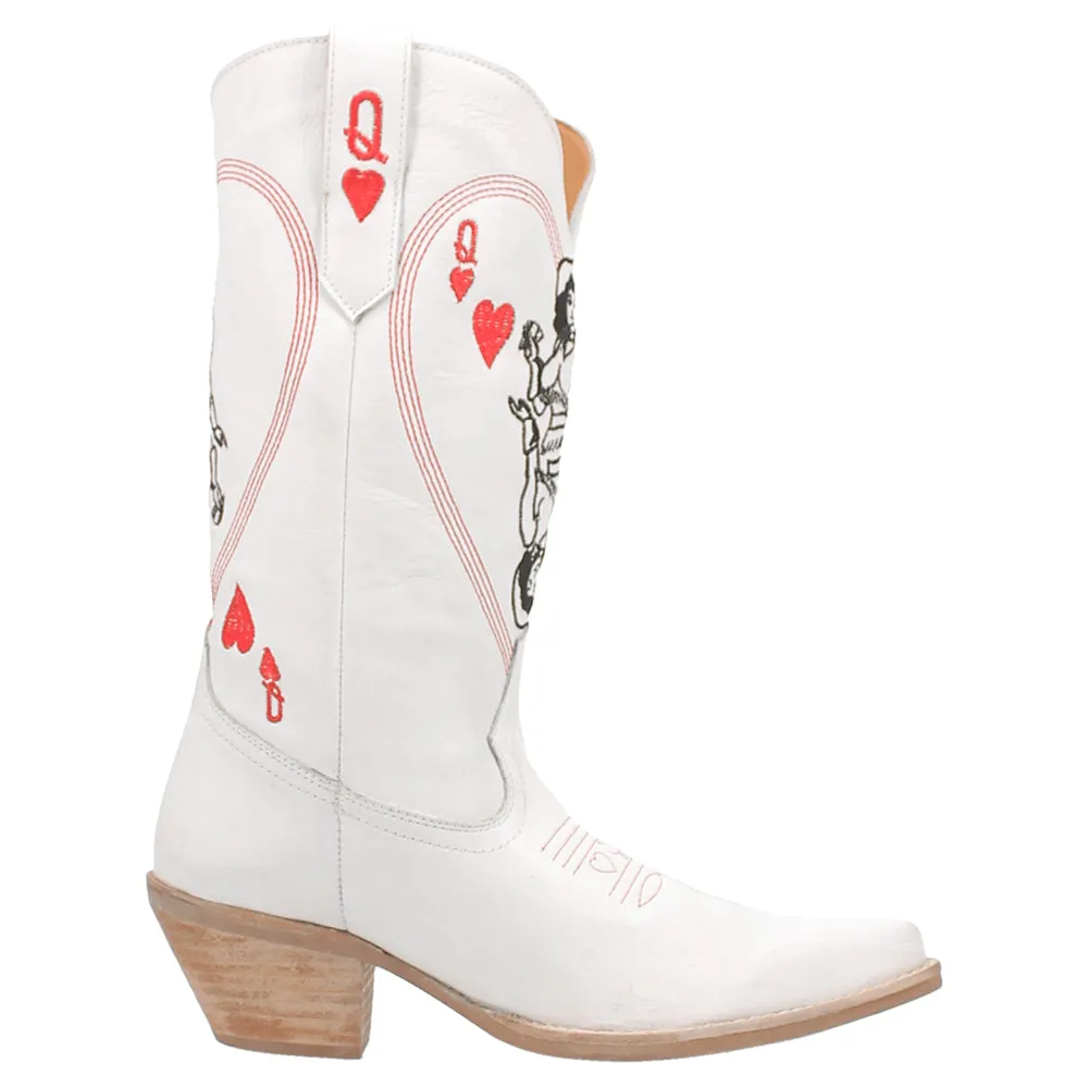 Queen A Hearts Round Toe Embroidered Cowboy Boots