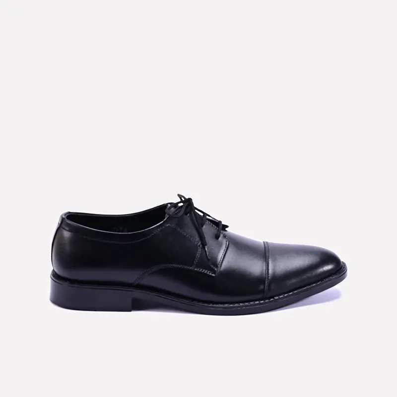 Raider Black Derby Cap Toe Shoes 0111092