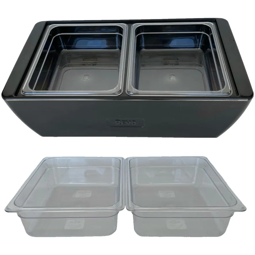 REVO HALF Food Pan Set | Two 1/2 Size Polycarbonate 2.5" deep