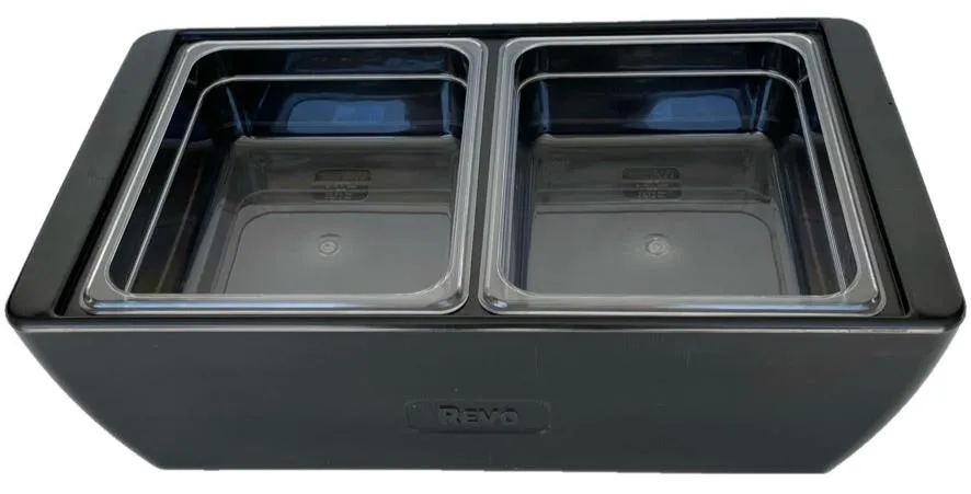 REVO HALF Food Pan Set | Two 1/2 Size Polycarbonate 4" deep