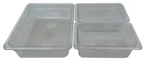 REVO MIX Pan Set | Polycarbonate 2.5" deep | One 1/2 Size and Two 1/4 size food pans