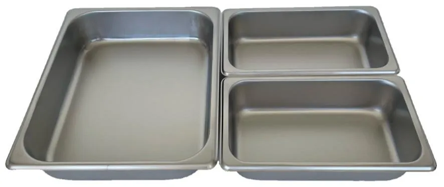 REVO MIX Pan Set | Stainless Steel 2.5" deep | One 1/2 Size and Two 1/4 size food pans