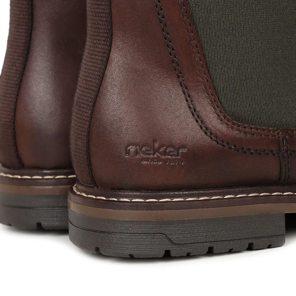 Rieker 13757-25 Brown Mens Casual Smart Leather Ankle Boots