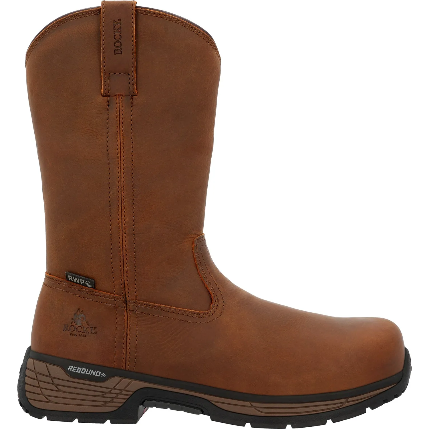 Rocky Mens Treadflex 11in WP CT Crazy Horse Leather Work Boots