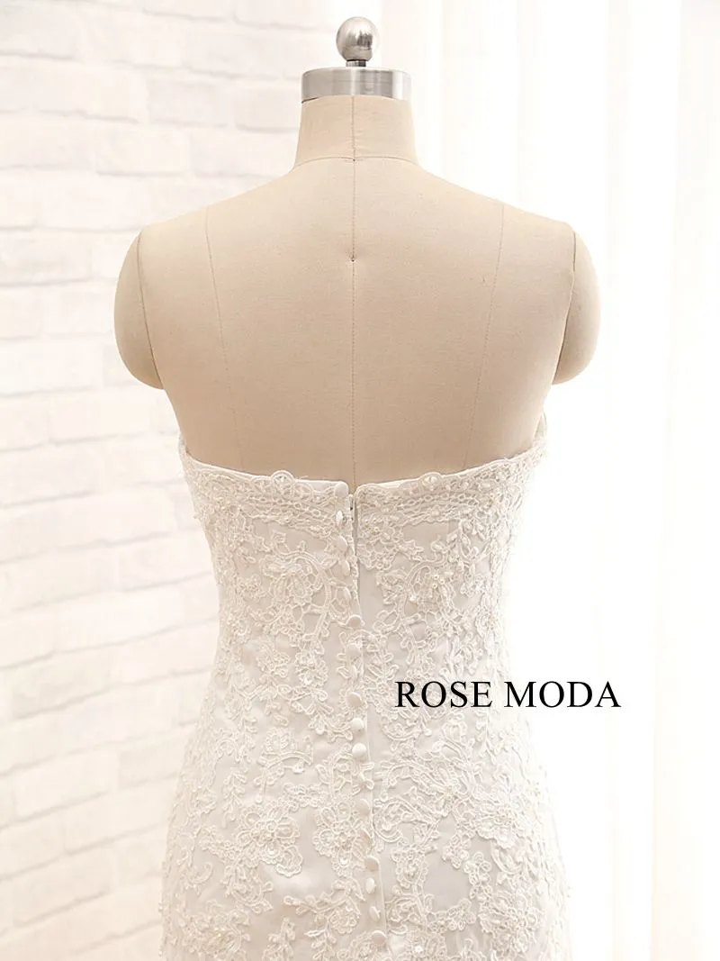 Rosemoda Short Front Long Back Lace Wedding Dress