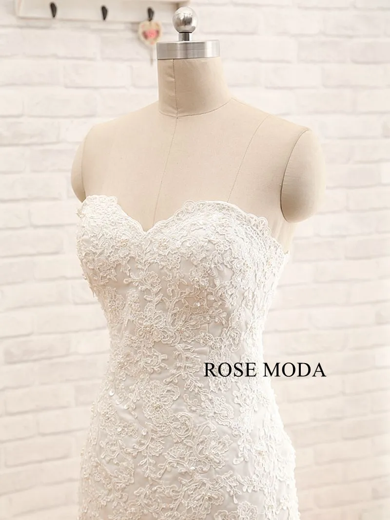 Rosemoda Short Front Long Back Lace Wedding Dress