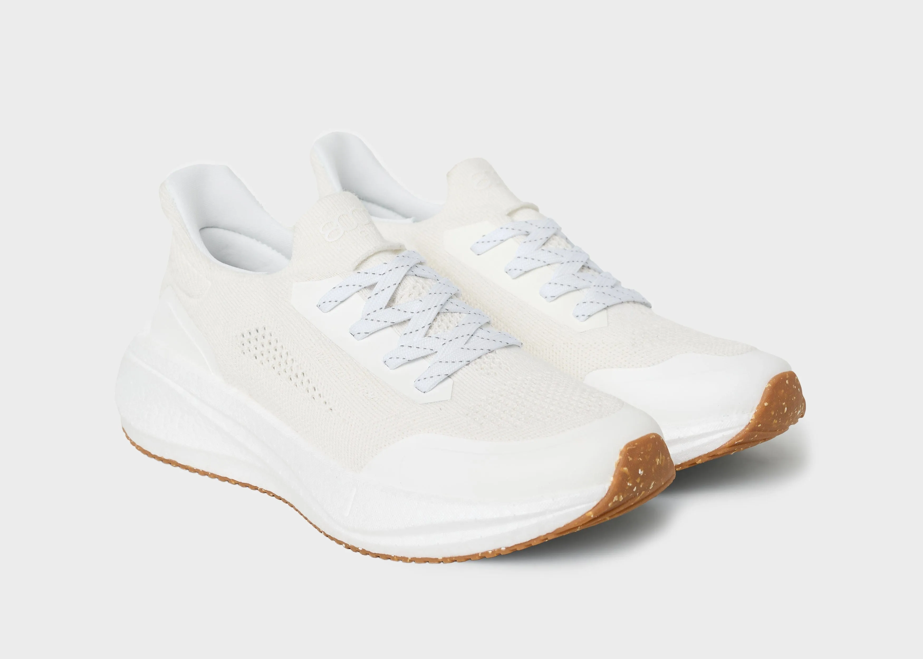 Runners Men's Hemp Leather Trainers | Pearl White