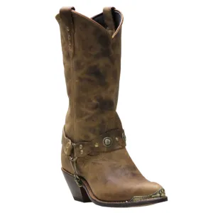 Sage Ladies 11” Tan Distressed Leather Round Toe Boots 4528