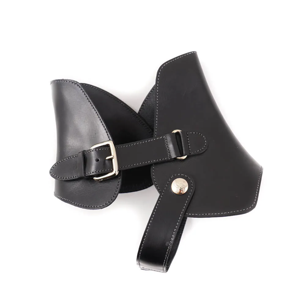 Santoni Black Ankle Boots with Buckle Detail