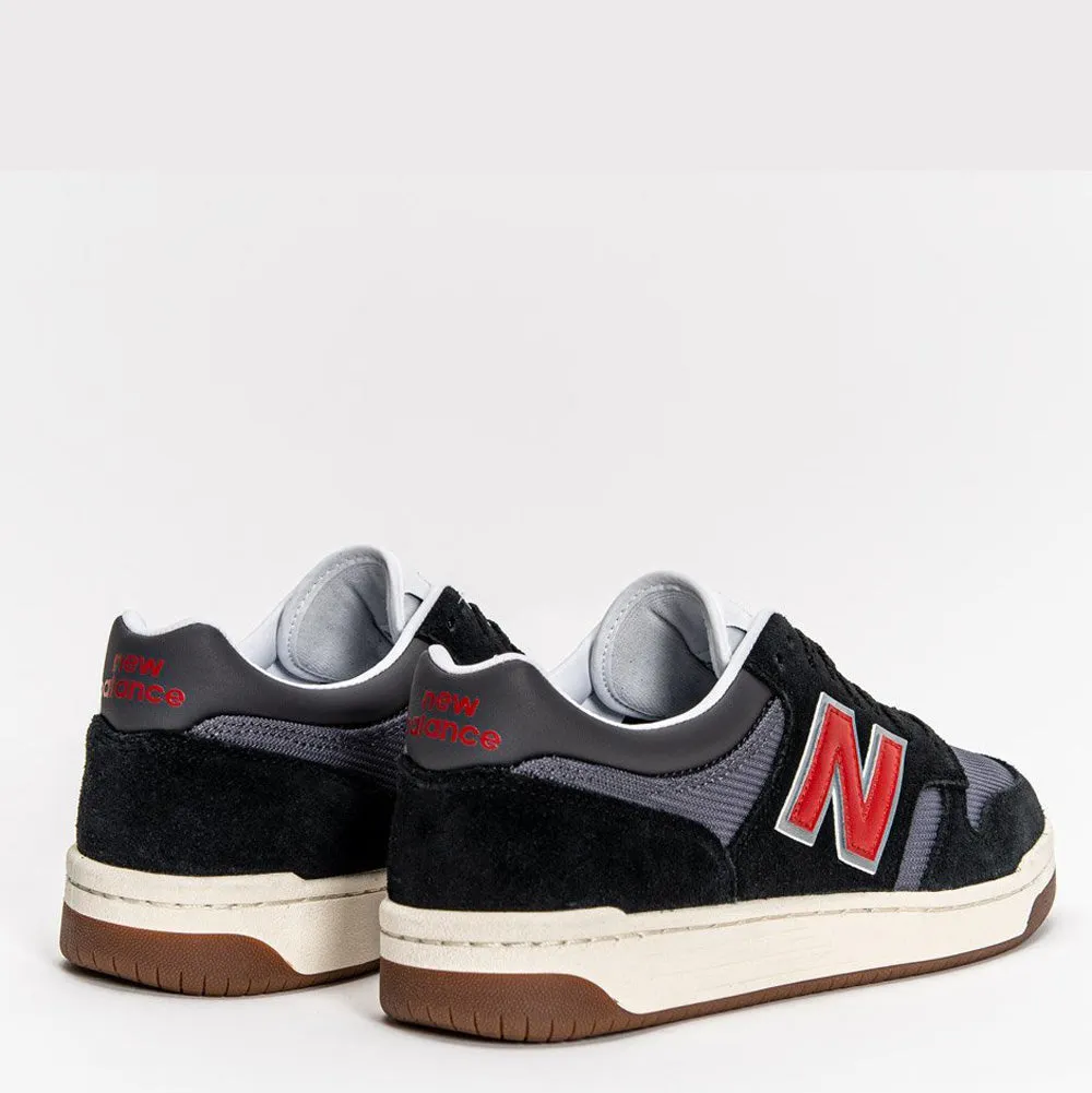 Scarpe Uomo NEW BALANCE Sneakers 480 in Suede e Mesh colore Black e Red