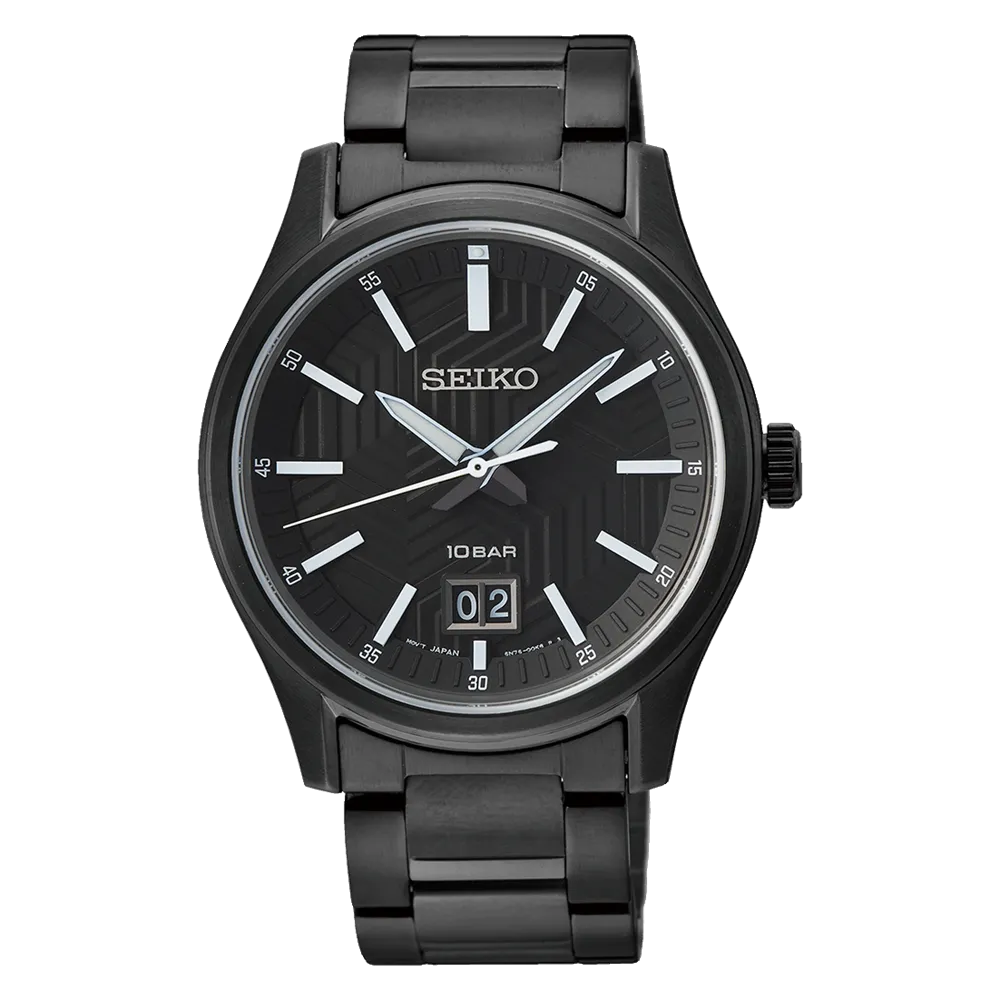 Seiko Essentials Sport Black Ion Plated Watch SUR515