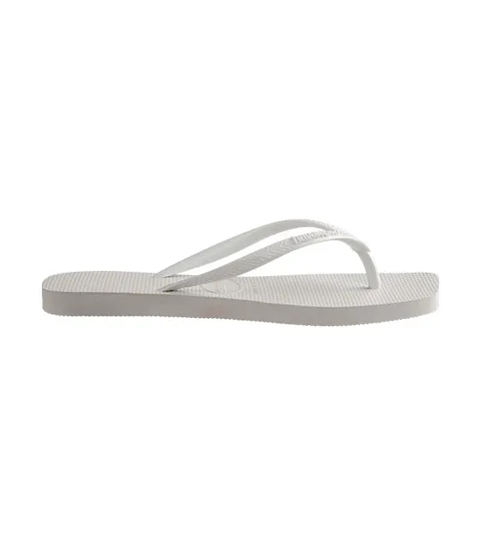 Slim Square Flip Flops White