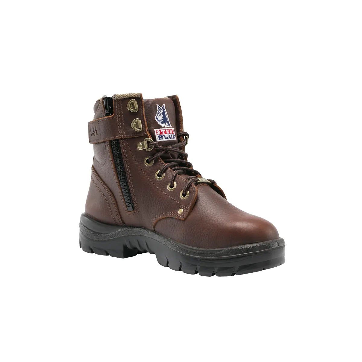 'Steel Blue' Men's 6" Argyle Zip EH Steel Toe - Oak (Wide)