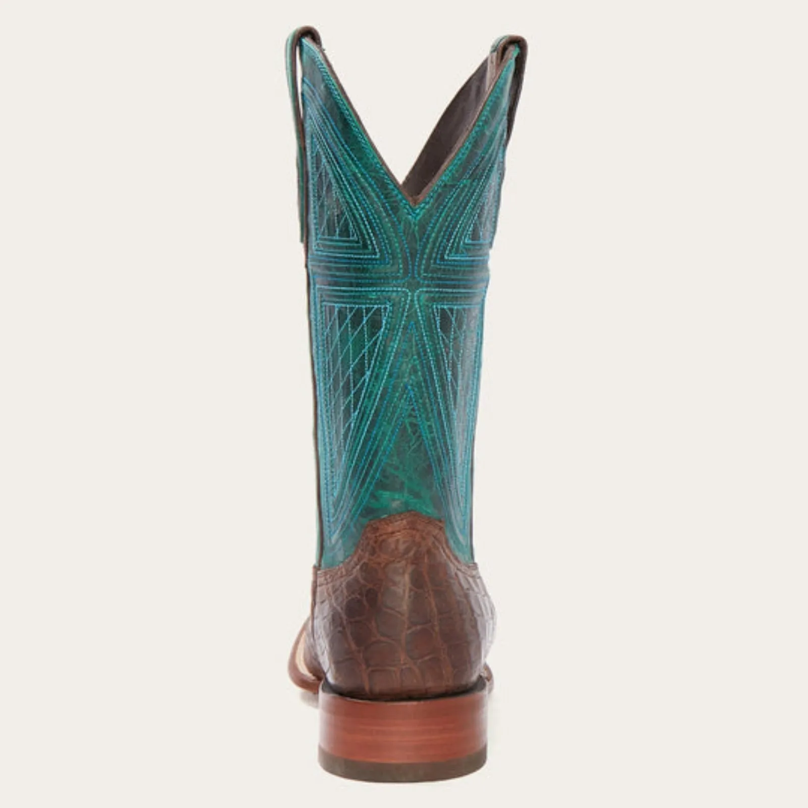 Stetson Men's Big Horn Tobacco Alligator Square Toe Cowboy Boots 0417