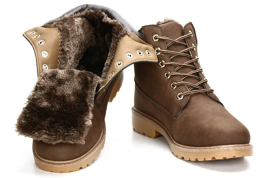 Suede leather man boot Winter men boots ankle shoes warm snow velvet fur work martin cowboy motorcycle male shoe lace-up