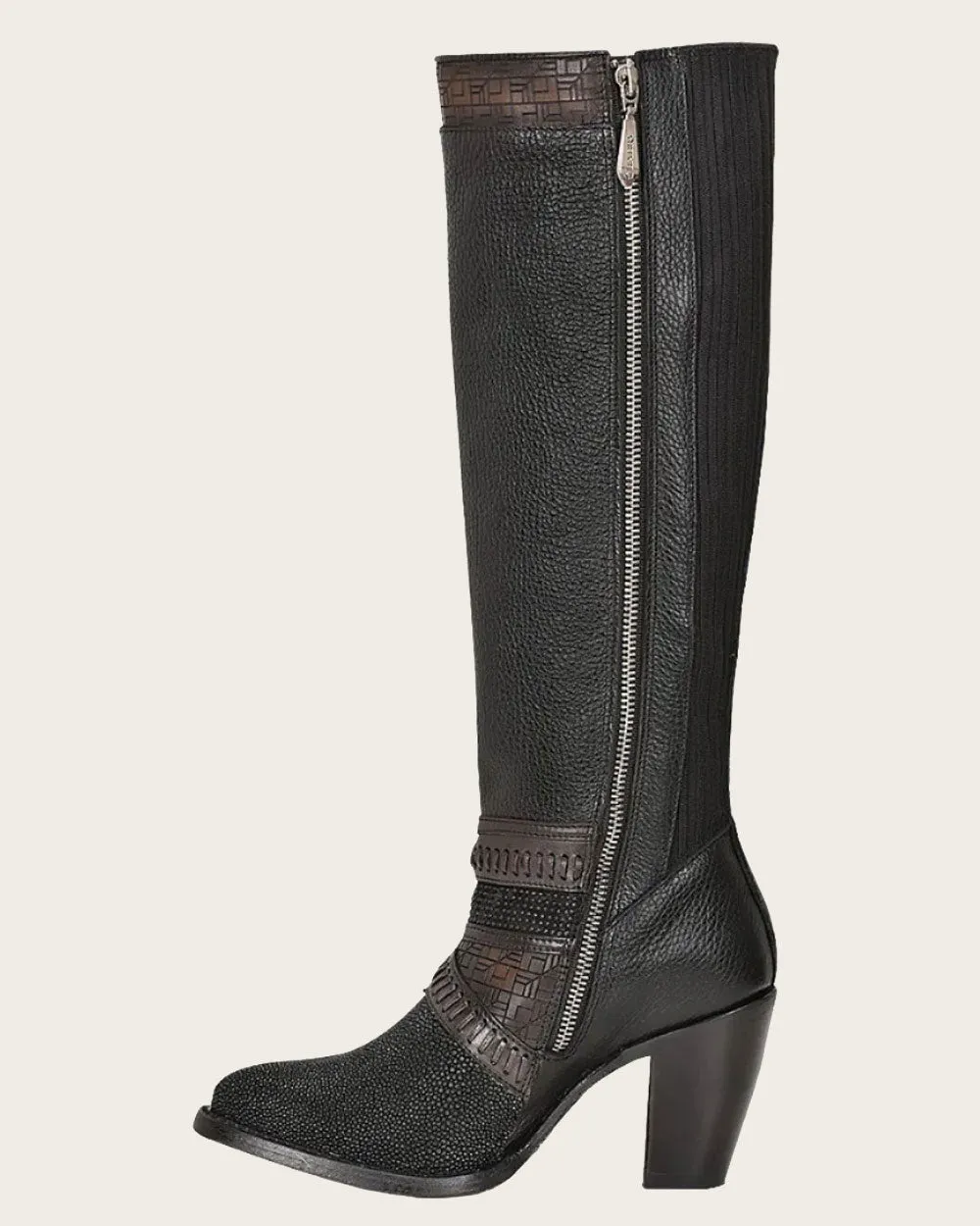 Tall black stingray boot