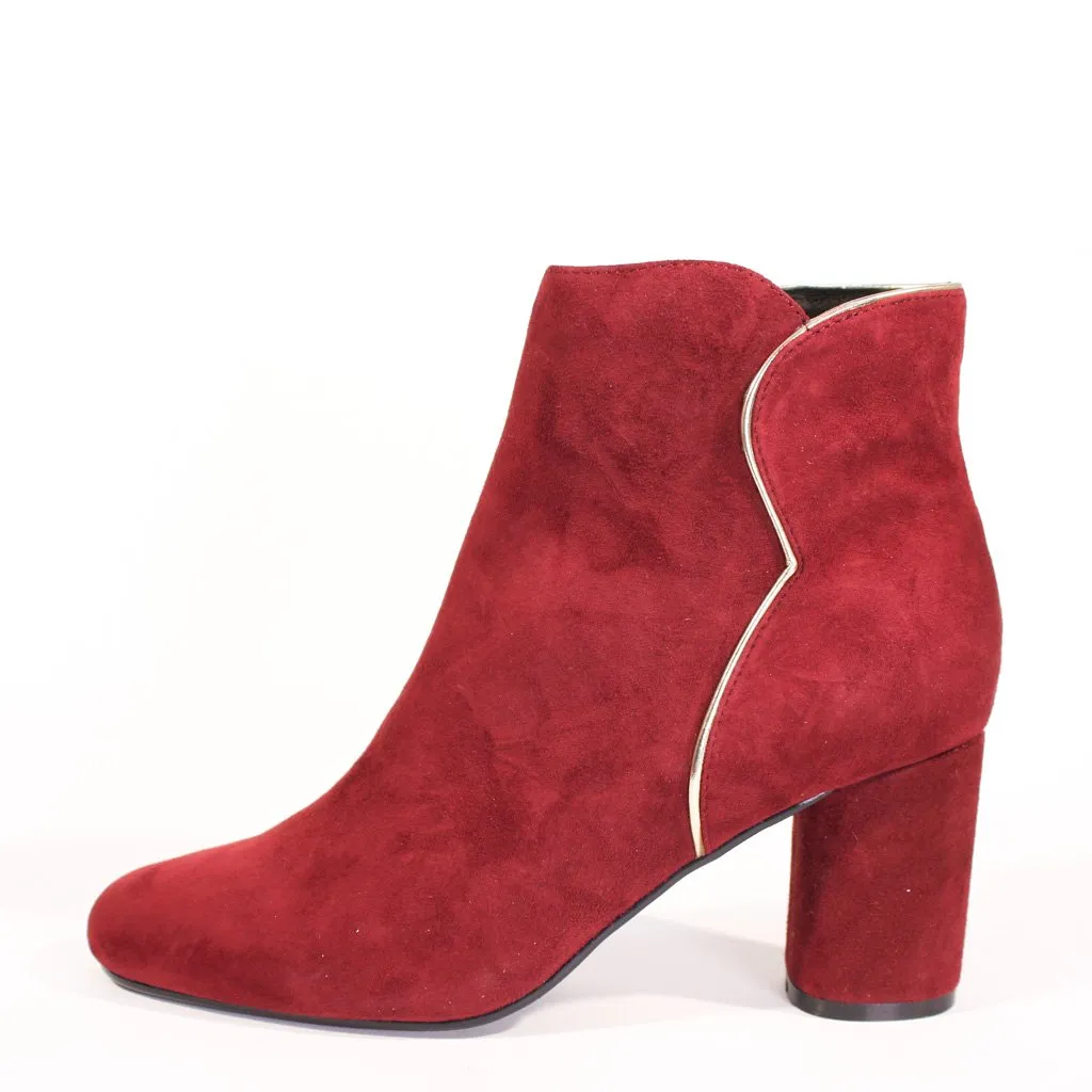 Tatiana Scallop Suede Booties