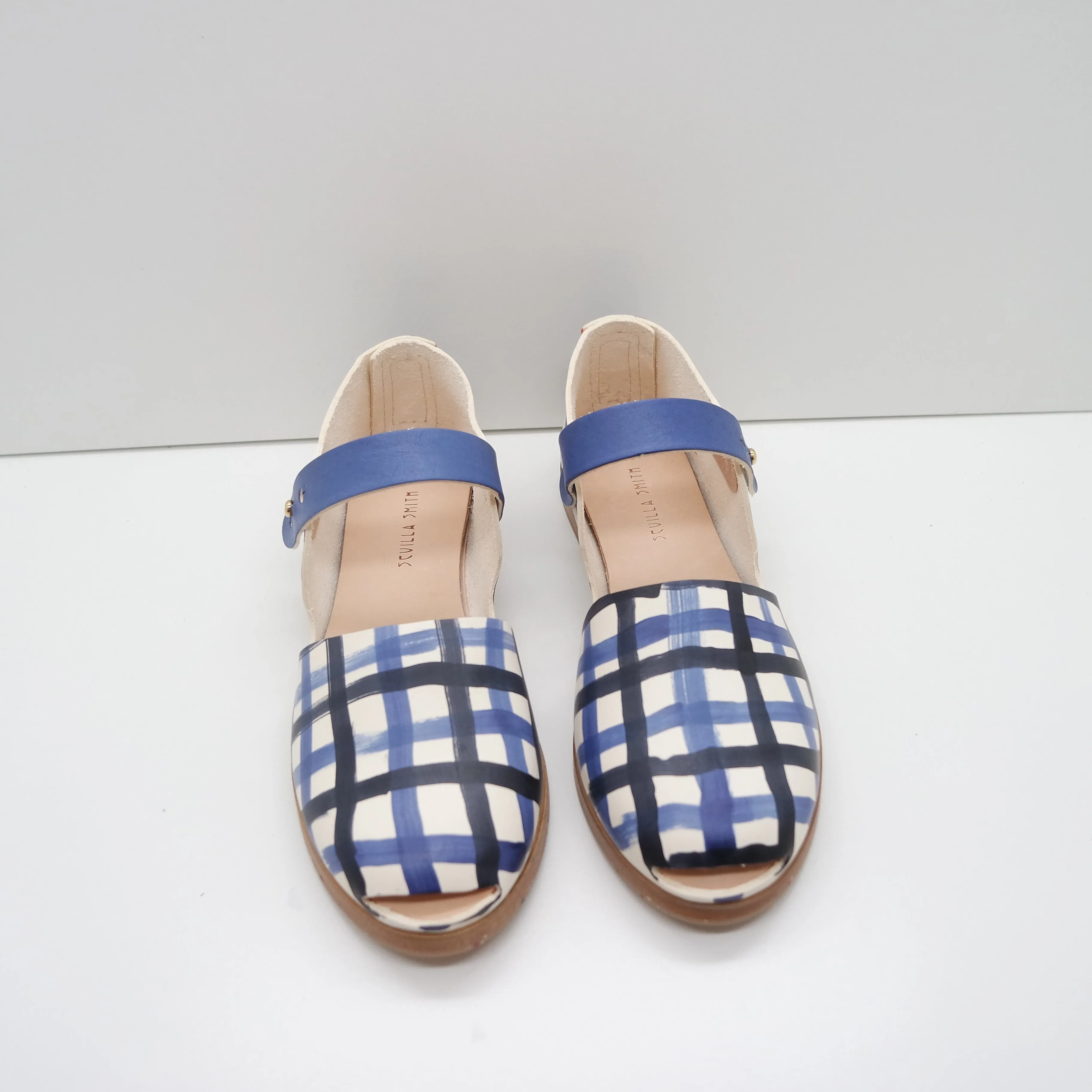 THE CATU. DOUBLE GINGHAM. NORI AND AZURE W CEBU BLUE STRAPS