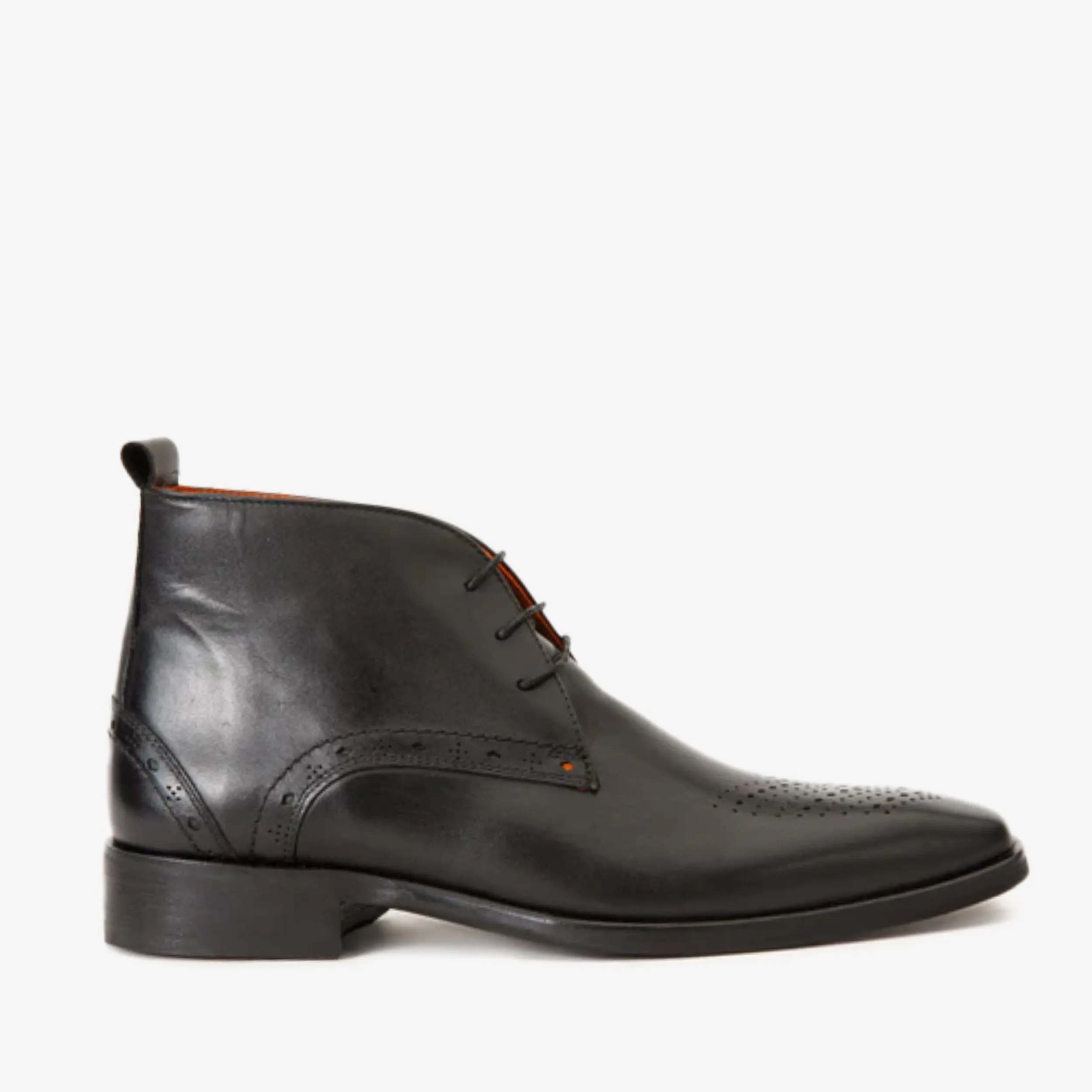 The Dessalines Black Leather Chukka Brogue Dress Men Boot