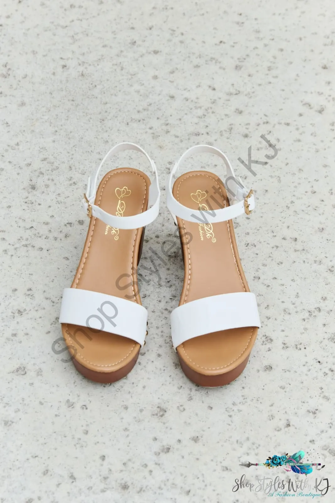 Time After Time Wooden Platform Strap Heels