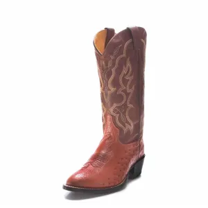 Tony Lama Mens Cognac Smooth Quill Ostrich Boots Style O6081