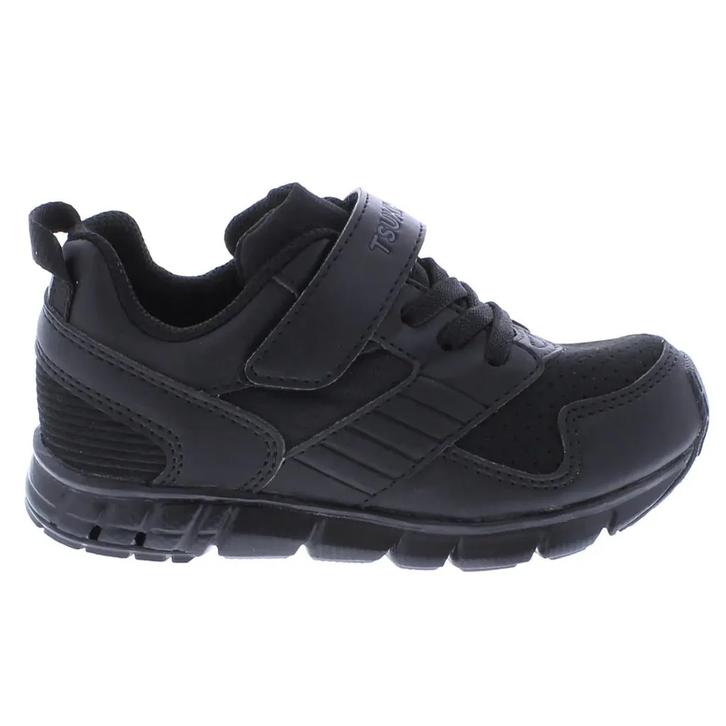 Tsukihoshi Charge Boys Black Running Uniform Shoes (Machine Washable)