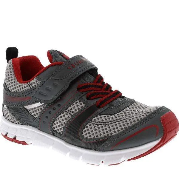 Tsukihoshi Velocity Boys Running Shoes Graphite Red (Machine Washable)