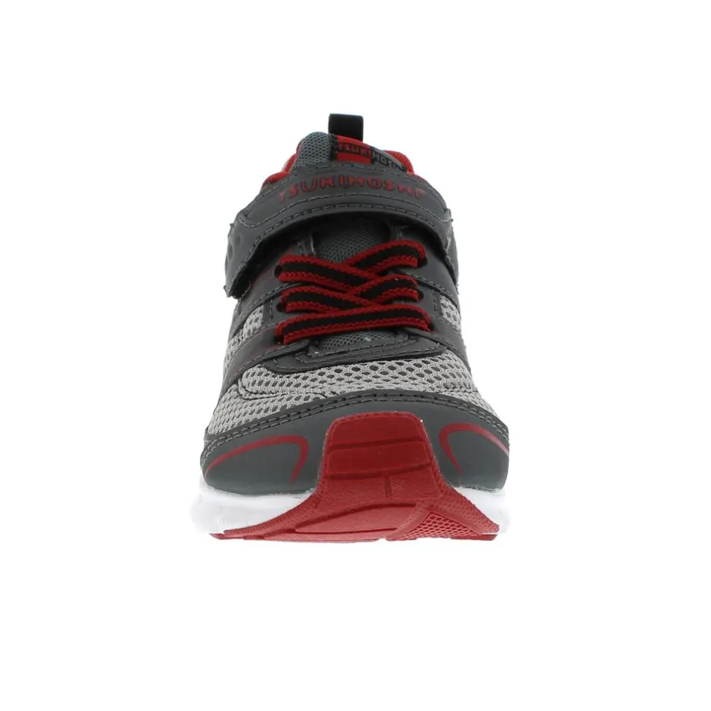 Tsukihoshi Velocity Boys Running Shoes Graphite Red (Machine Washable)