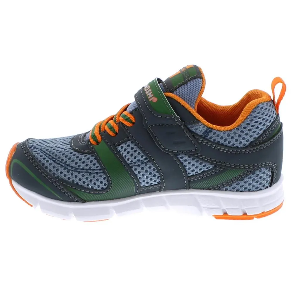 Tsukihoshi Velocity Charcoal Sea Boys Running Shoes (Machine Washable)