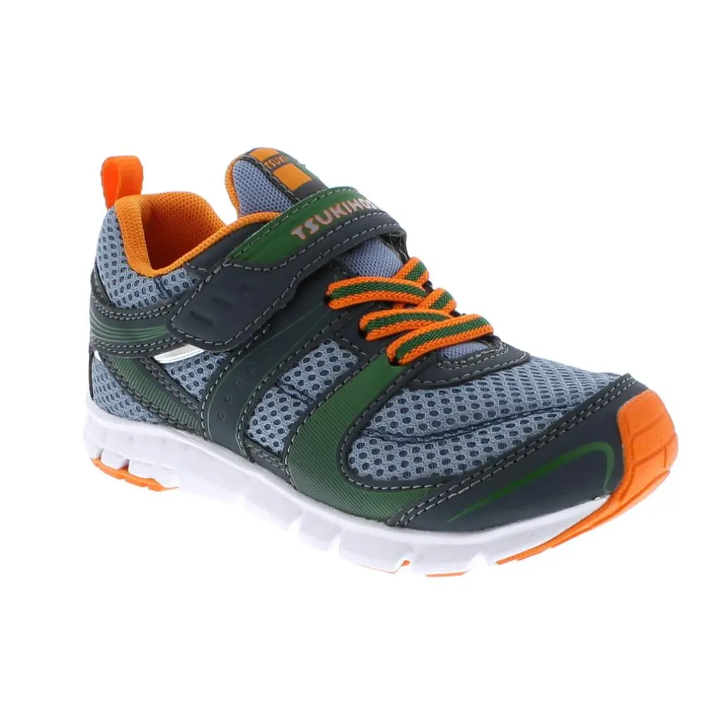 Tsukihoshi Velocity Charcoal Sea Boys Running Shoes (Machine Washable)