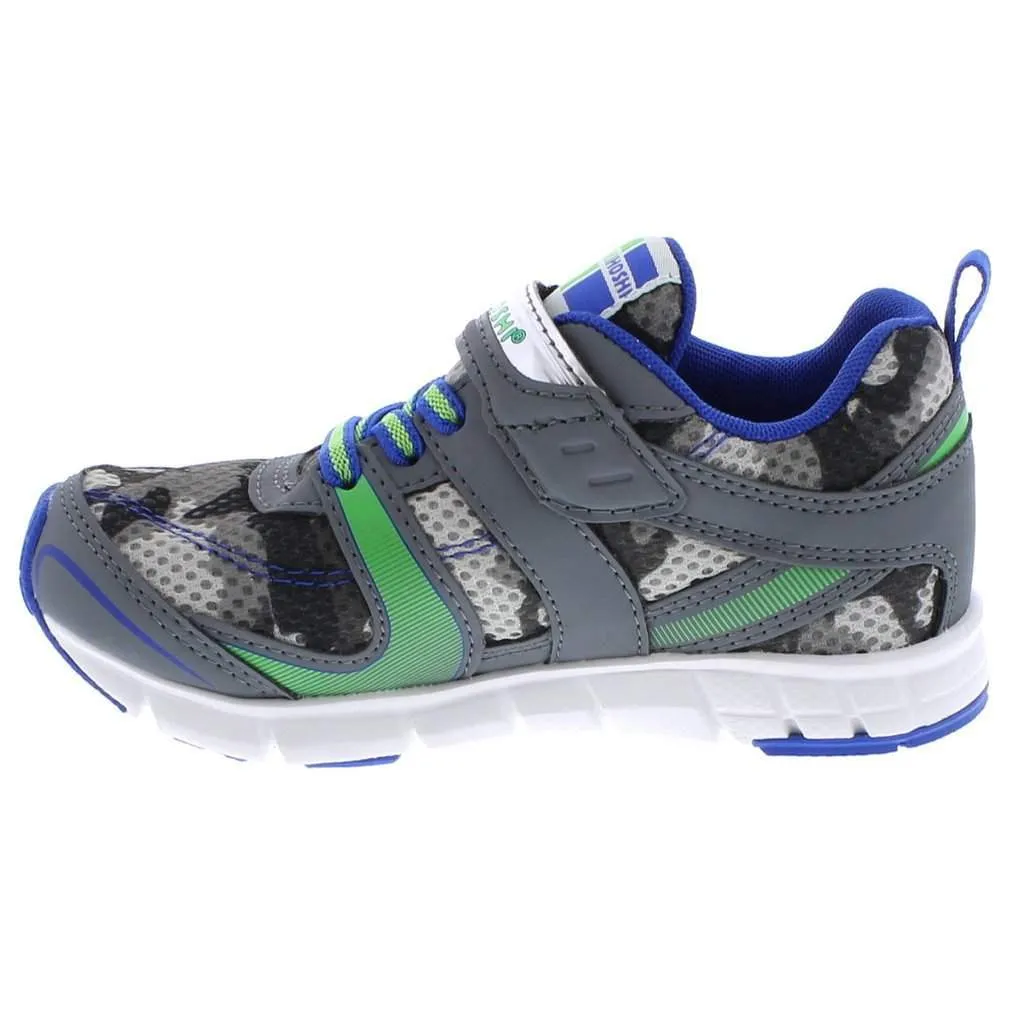 Tsukihoshi Velocity Gray Camo Boys Running Shoes (Machine Washable)