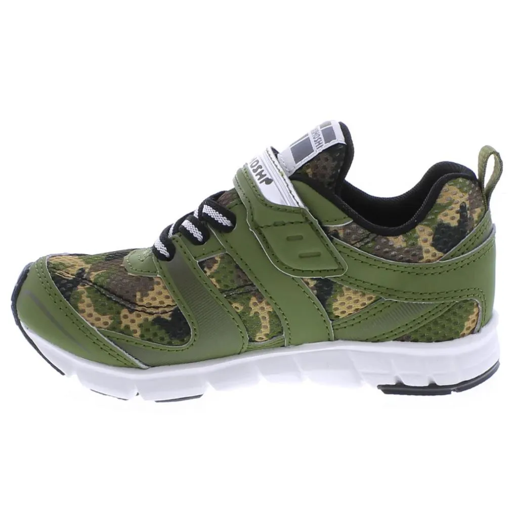 Tsukihoshi Velocity Green Camo Boys Running Shoes (Machine Washable)