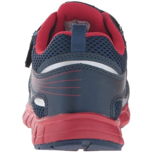 Tsukihoshi Velocity Navy Red Boys Running Shoes (Machine Washable)