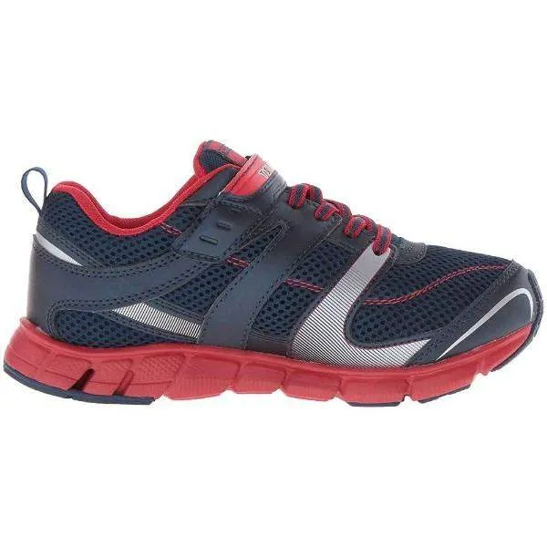 Tsukihoshi Velocity Navy Red Boys Running Shoes (Machine Washable)