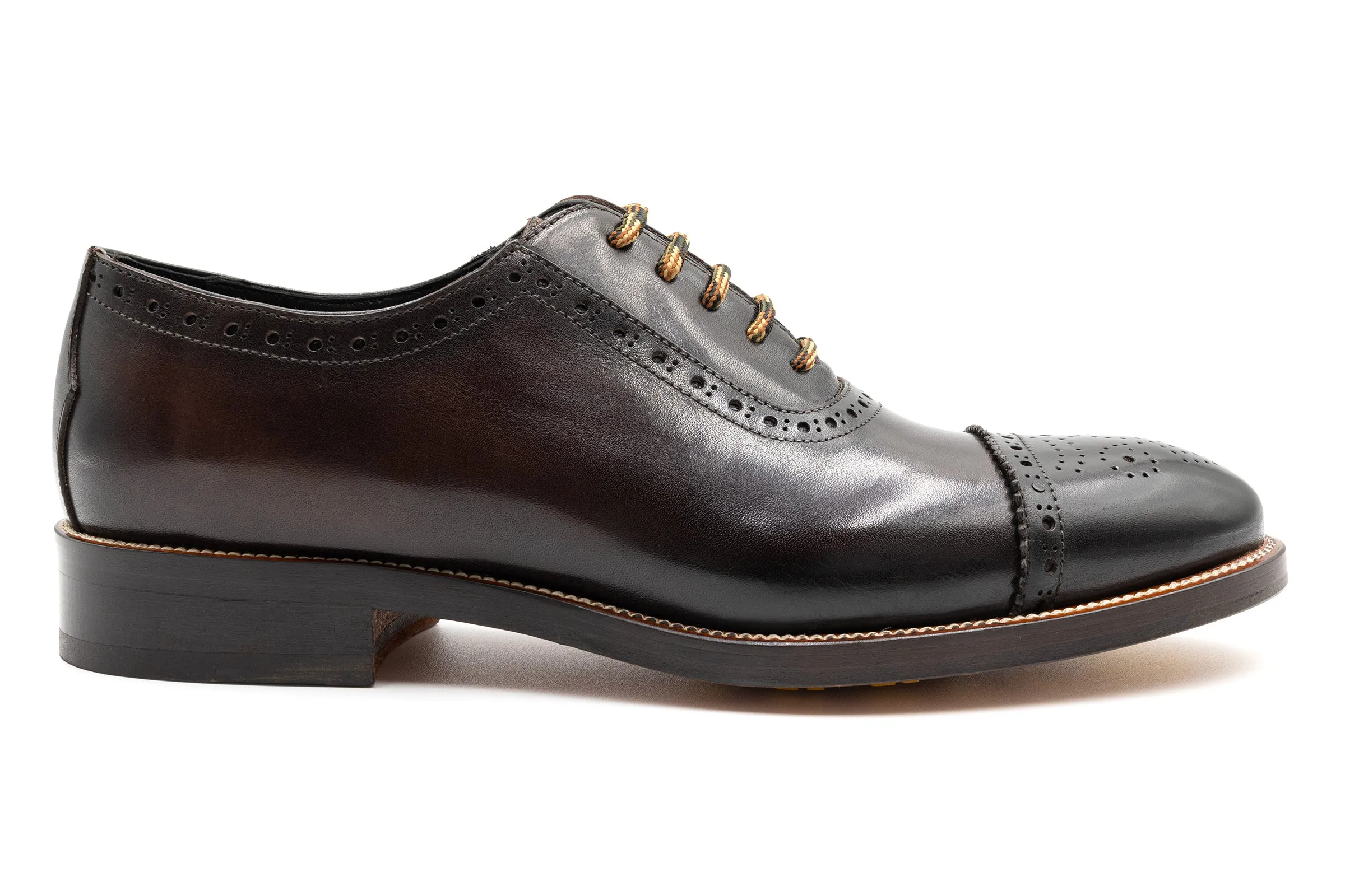 Tuscan Italian Calf Leather Cap Toe - Espresso