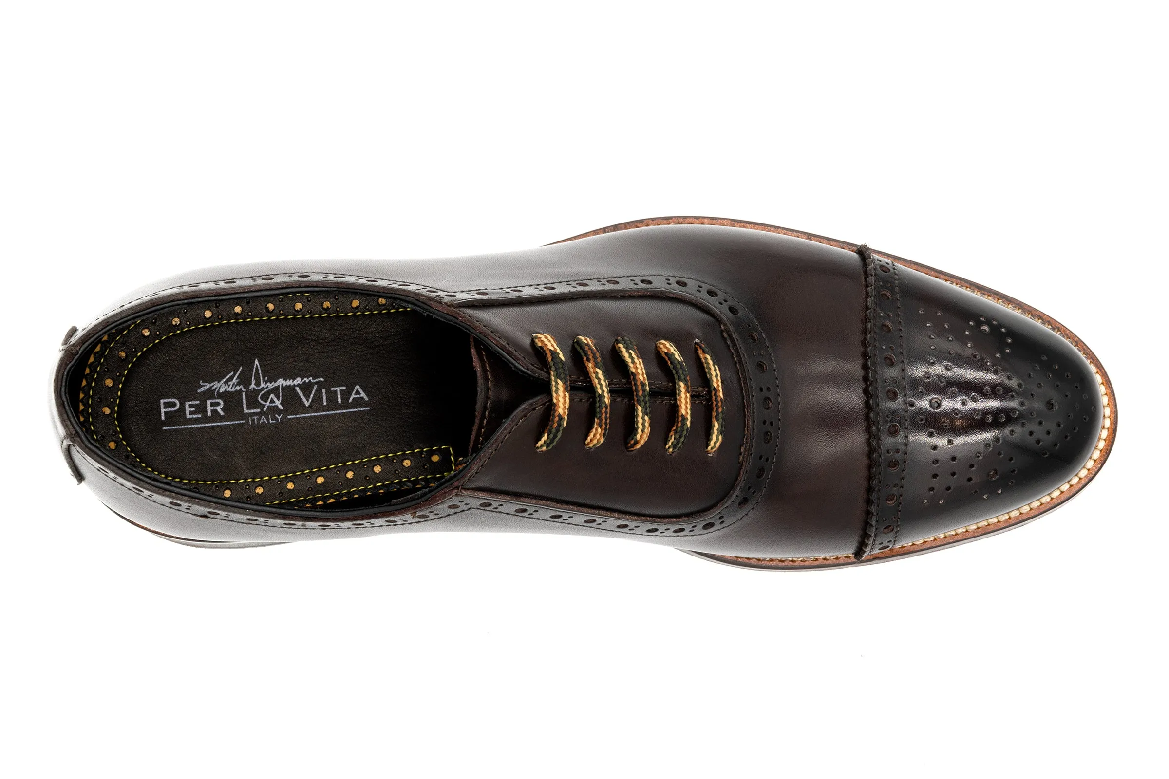 Tuscan Italian Calf Leather Cap Toe - Espresso