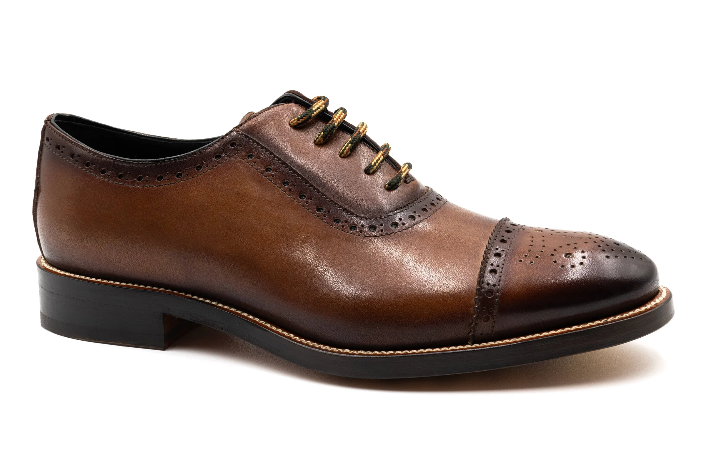 Tuscan Italian Calf Leather Cap Toe - Mocha