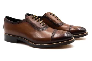 Tuscan Italian Calf Leather Cap Toe - Mocha