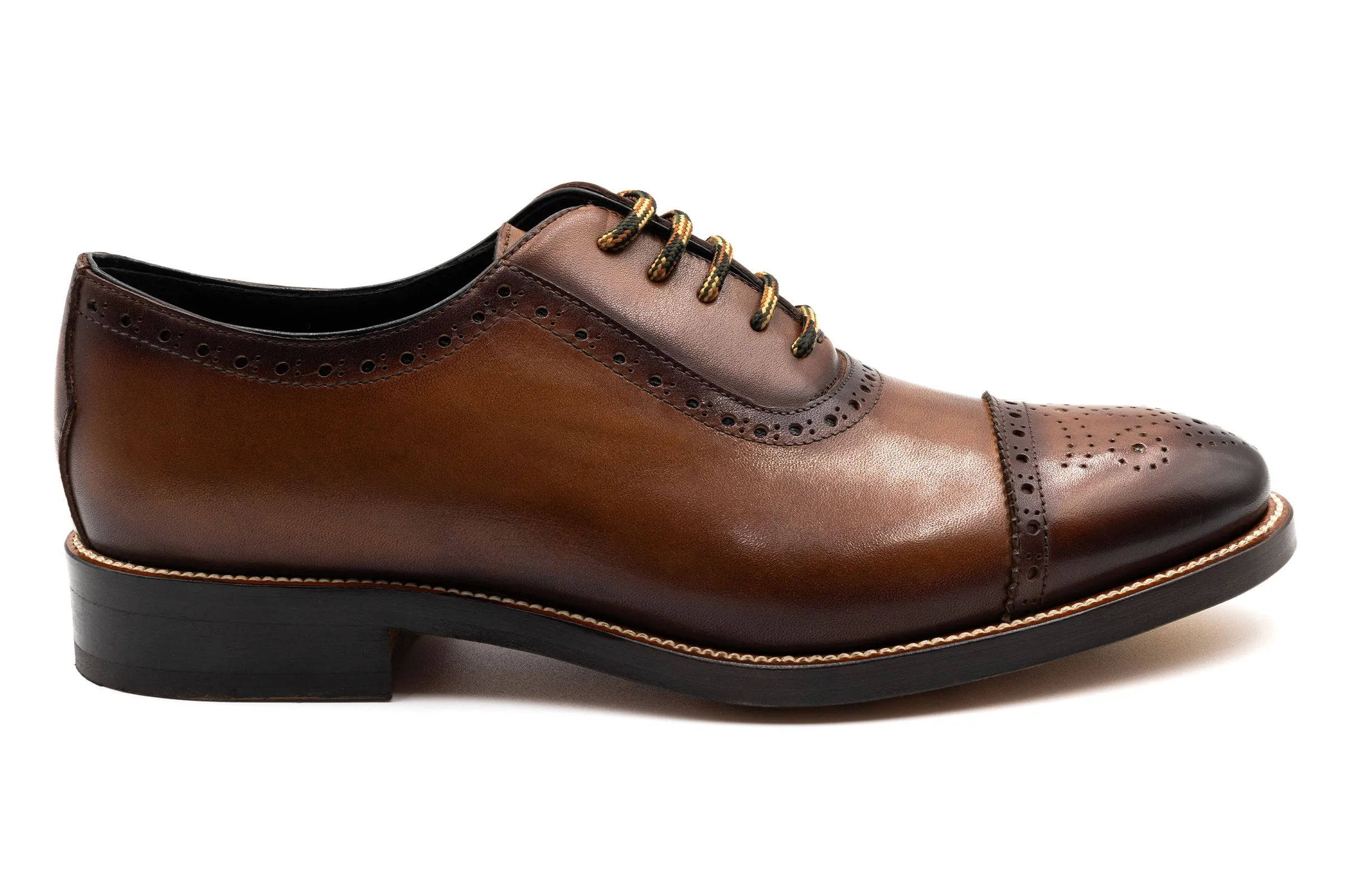 Tuscan Italian Calf Leather Cap Toe - Mocha