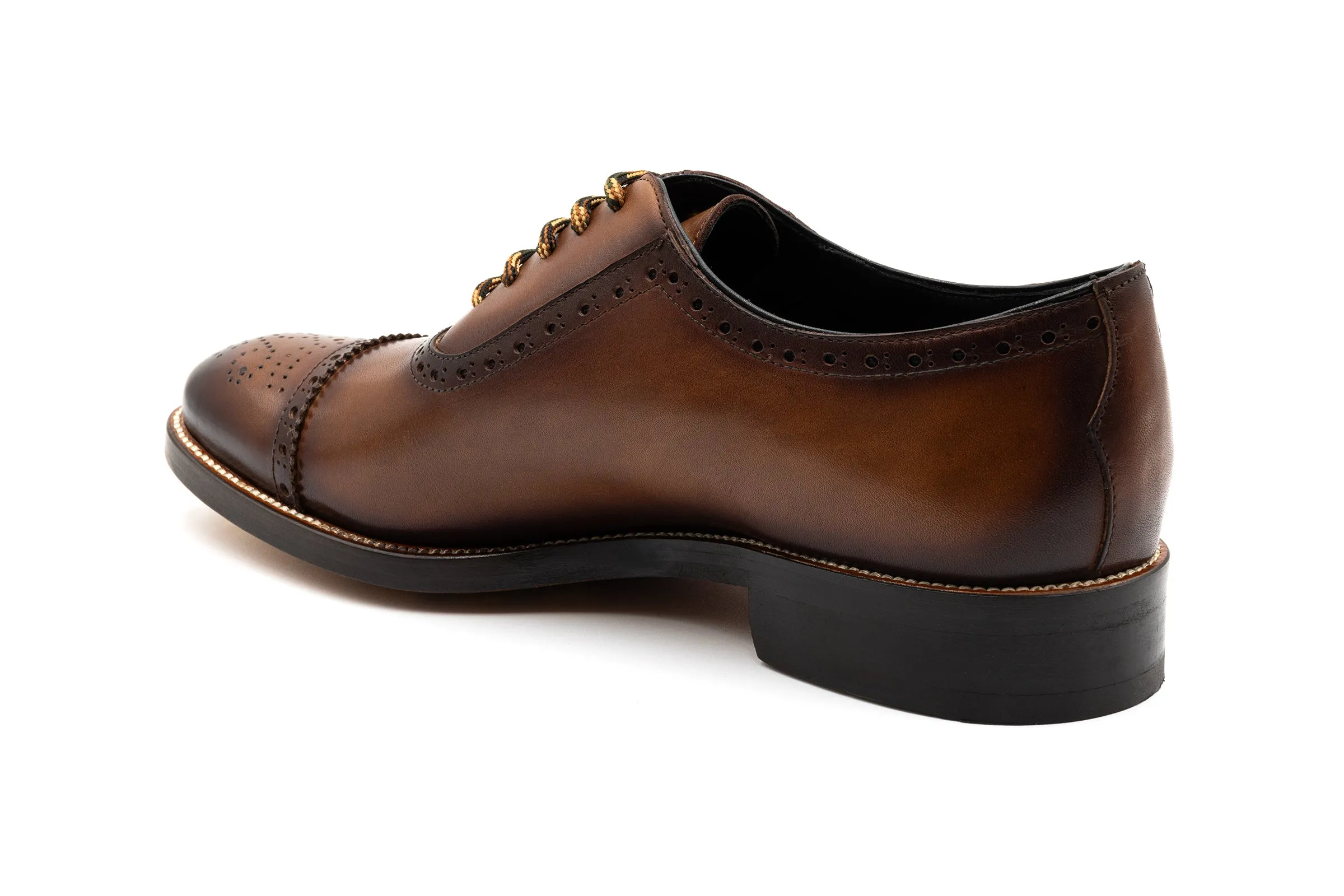 Tuscan Italian Calf Leather Cap Toe - Mocha