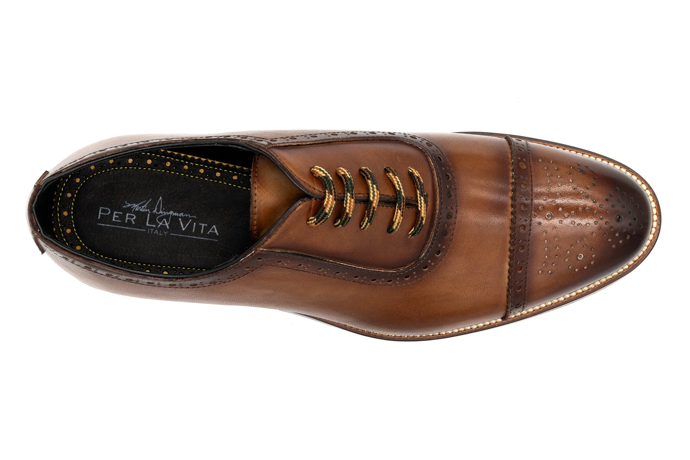 Tuscan Italian Calf Leather Cap Toe - Mocha