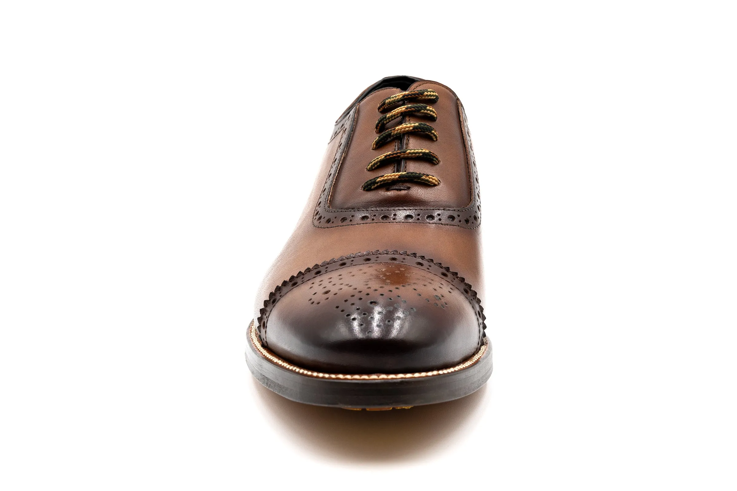 Tuscan Italian Calf Leather Cap Toe - Mocha