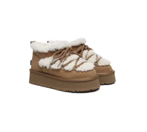 UGG EVERAU® UGG Boots Women Sheepskin Wool Ankle Platform Mini Carmen